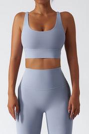Strappy Crossover Back Sports Bra by bornfocus
