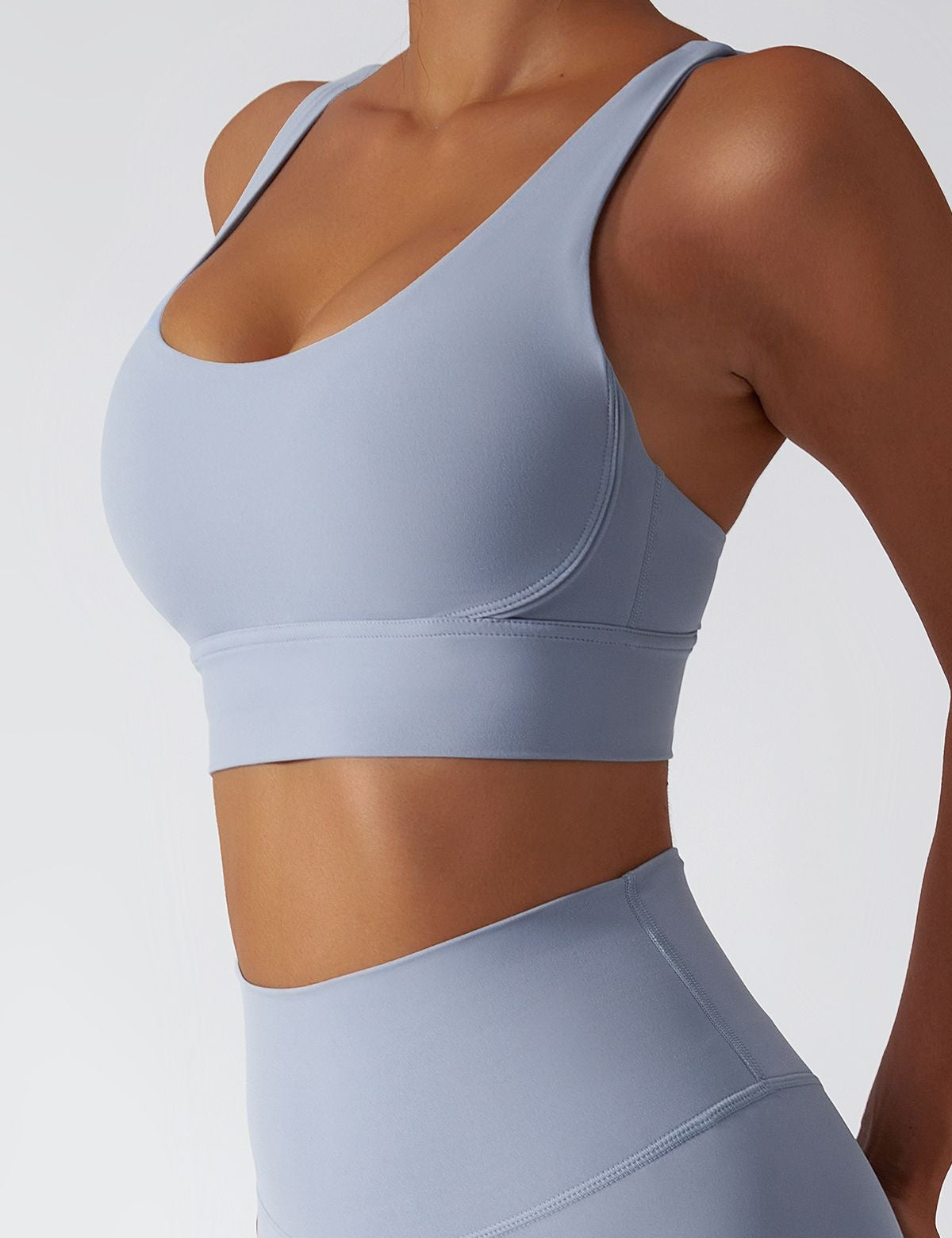 Strappy Crossover Back Sports Bra by bornfocus