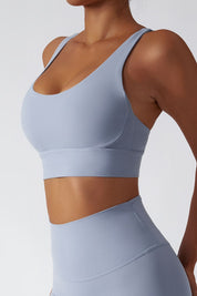 Strappy Crossover Back Sports Bra by bornfocus