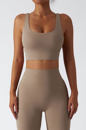 Strappy Crossover Back Sports Bra by bornfocus