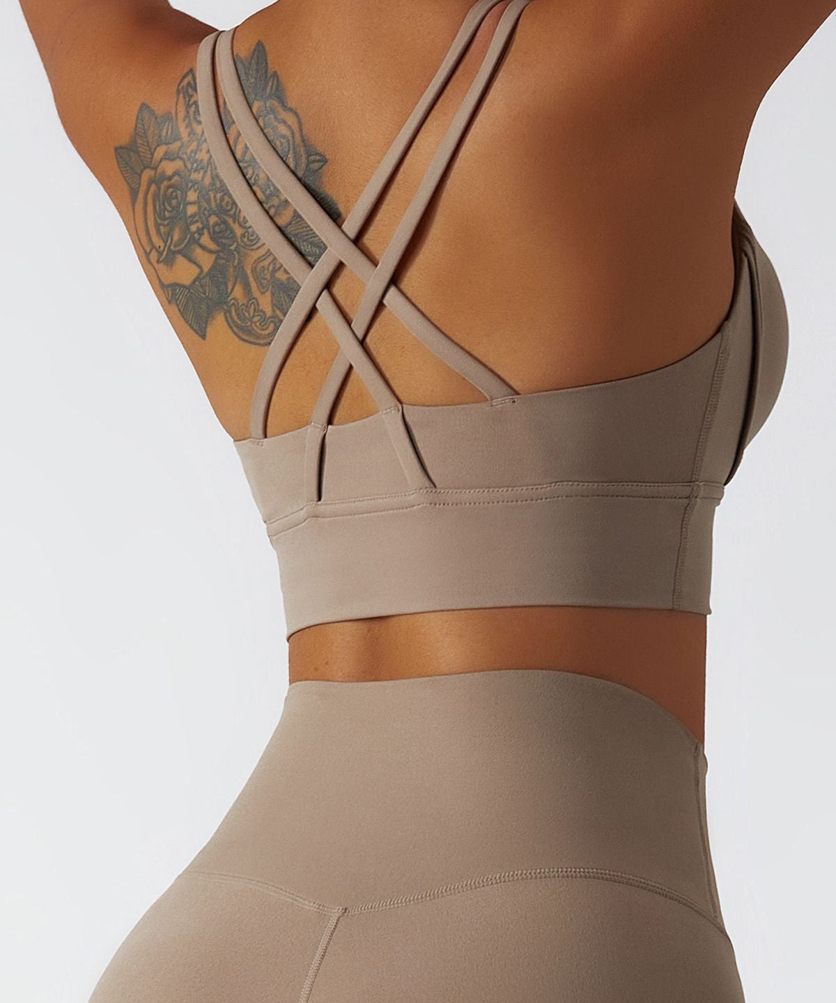 Strappy Crossover Back Sports Bra by bornfocus