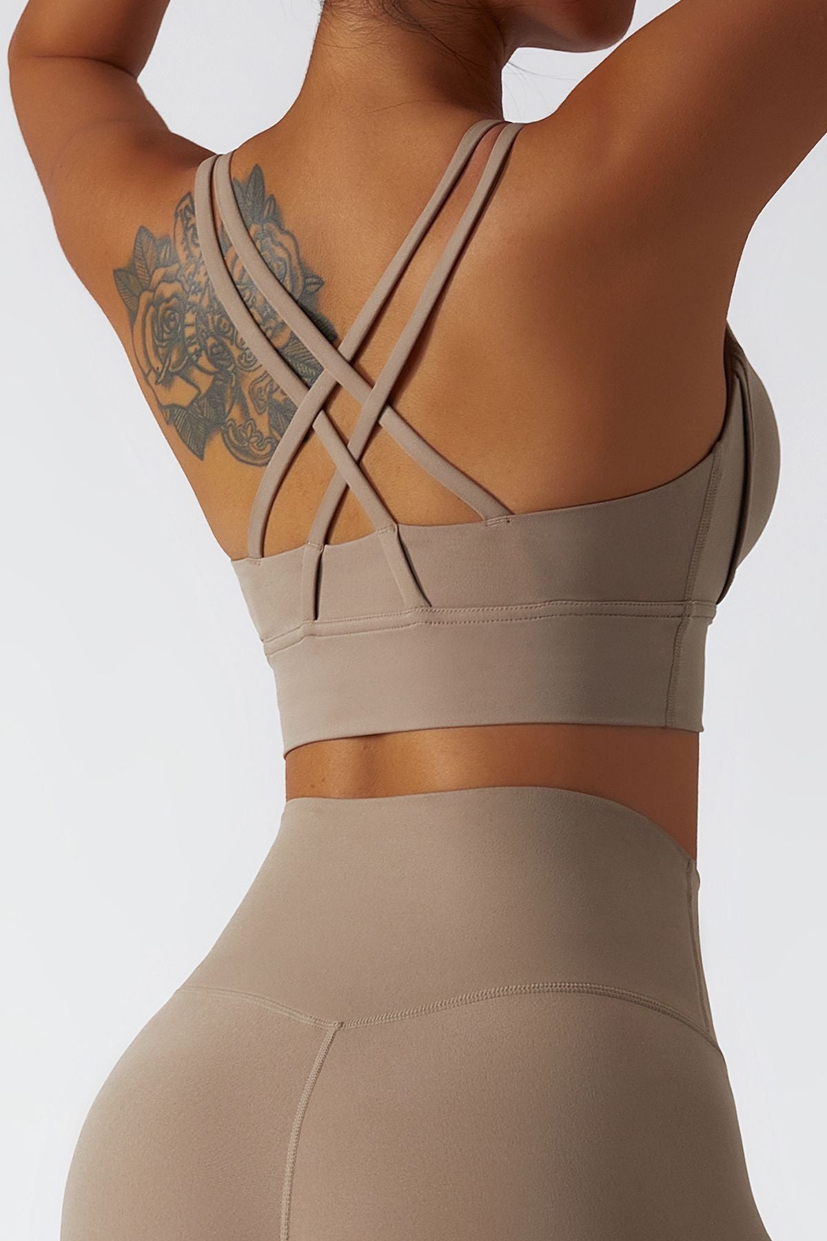 Strappy Crossover Back Sports Bra by bornfocus