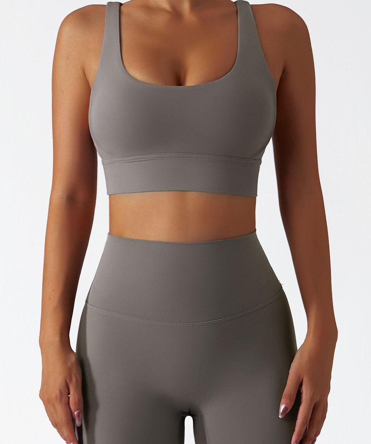 Strappy Crossover Back Sports Bra by bornfocus