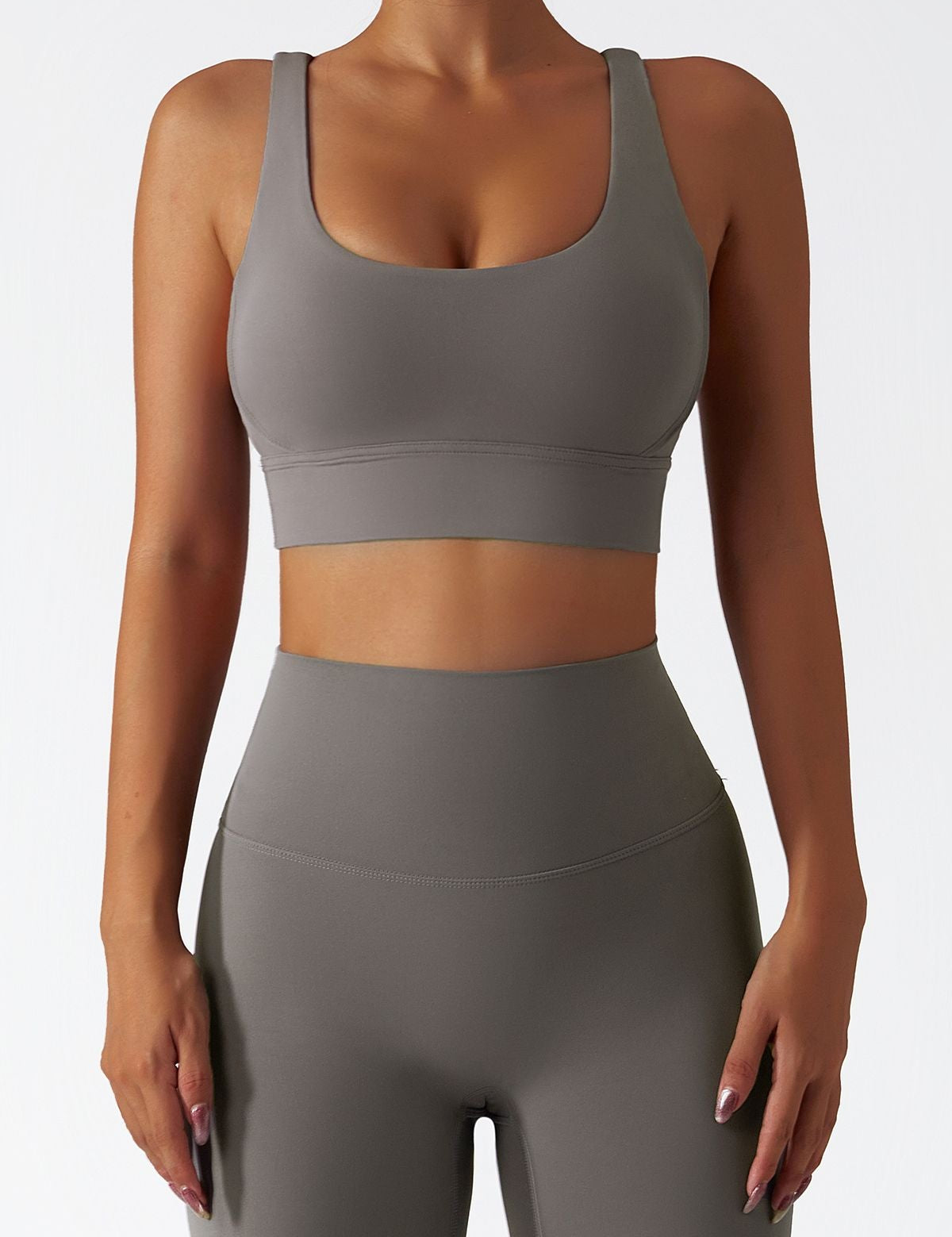 Strappy Crossover Back Sports Bra by bornfocus