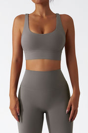 Strappy Crossover Back Sports Bra by bornfocus