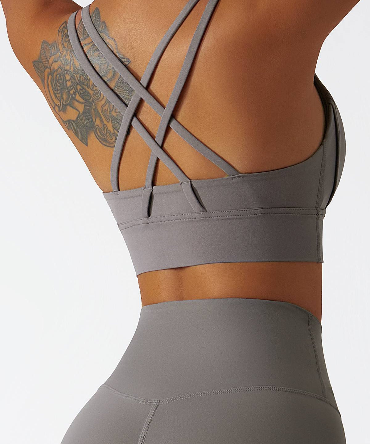 Strappy Crossover Back Sports Bra by bornfocus