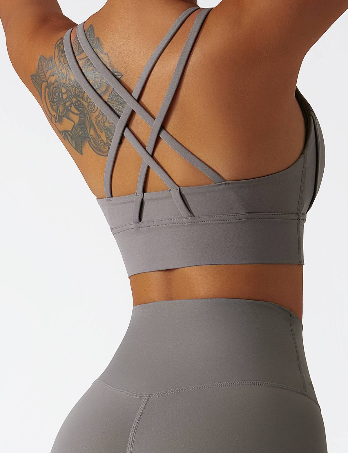 Strappy Crossover Back Sports Bra by bornfocus