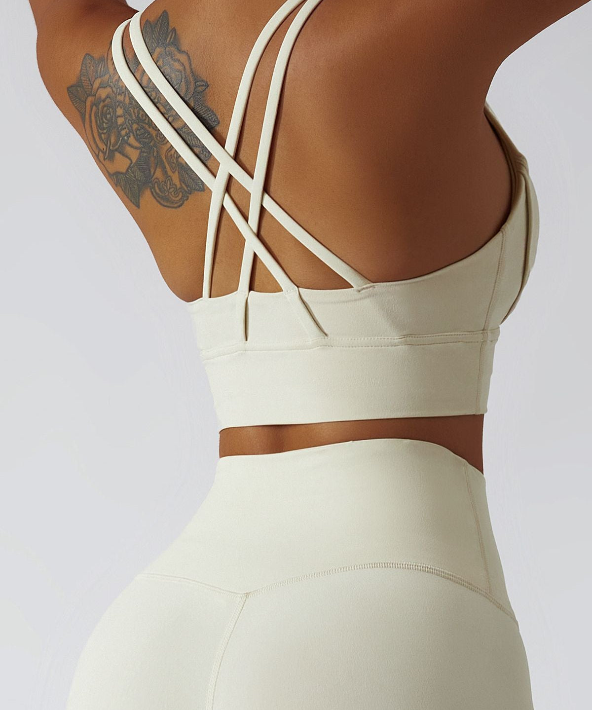 Strappy Crossover Back Sports Bra by bornfocus