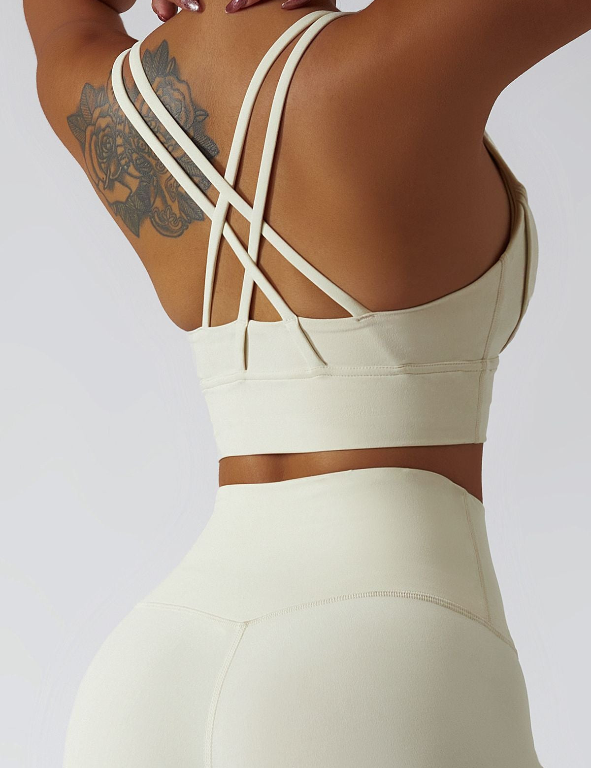 Strappy Crossover Back Sports Bra by bornfocus