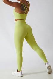 Strappy Crossover Back Sports Bra by bornfocus