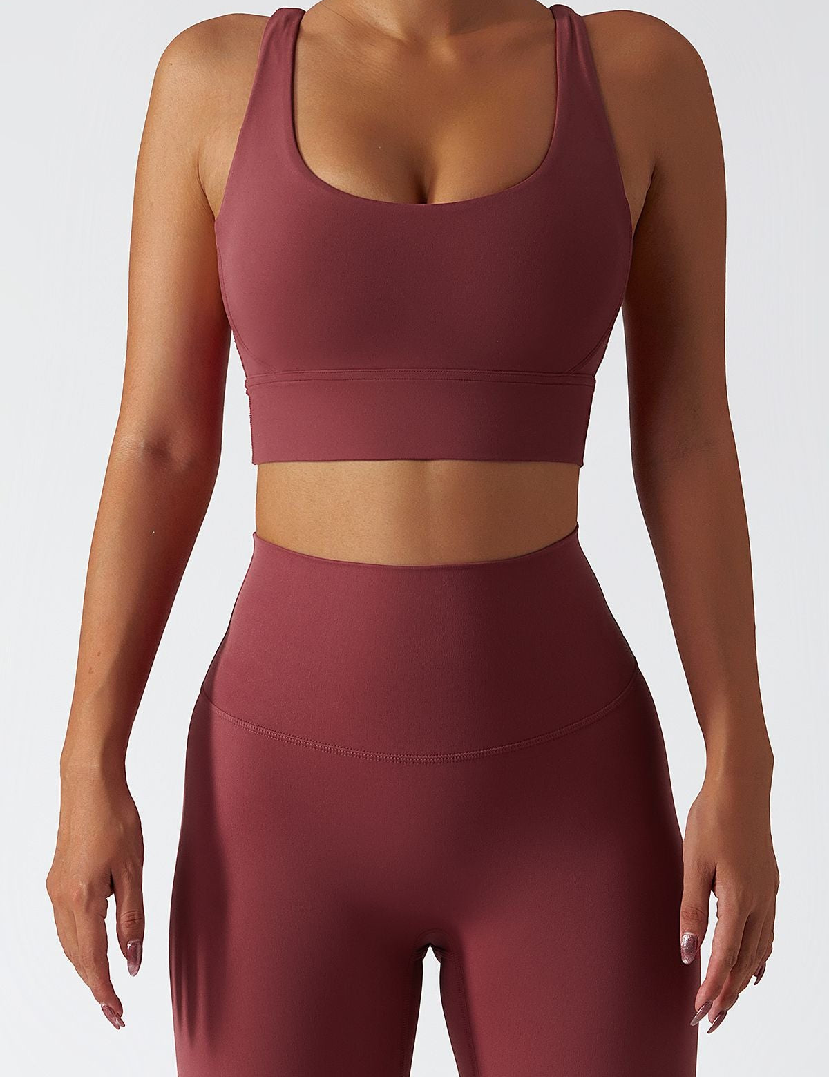 Strappy Crossover Back Sports Bra by bornfocus