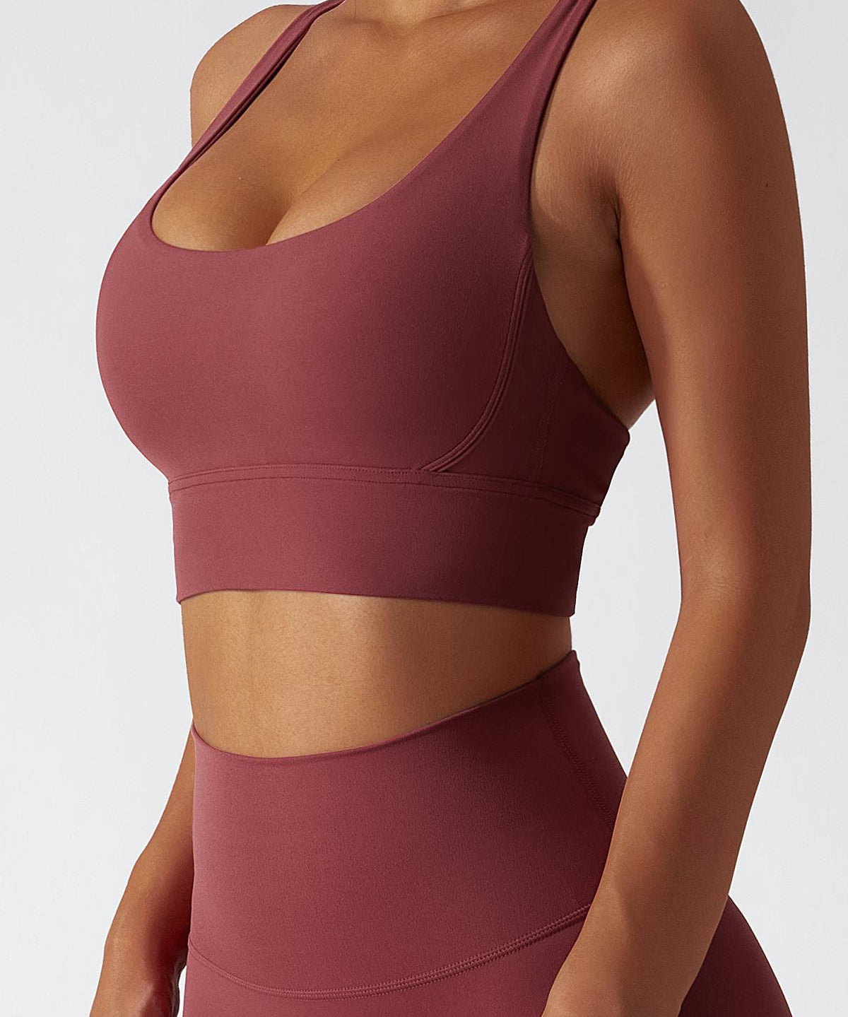 Strappy Crossover Back Sports Bra by bornfocus