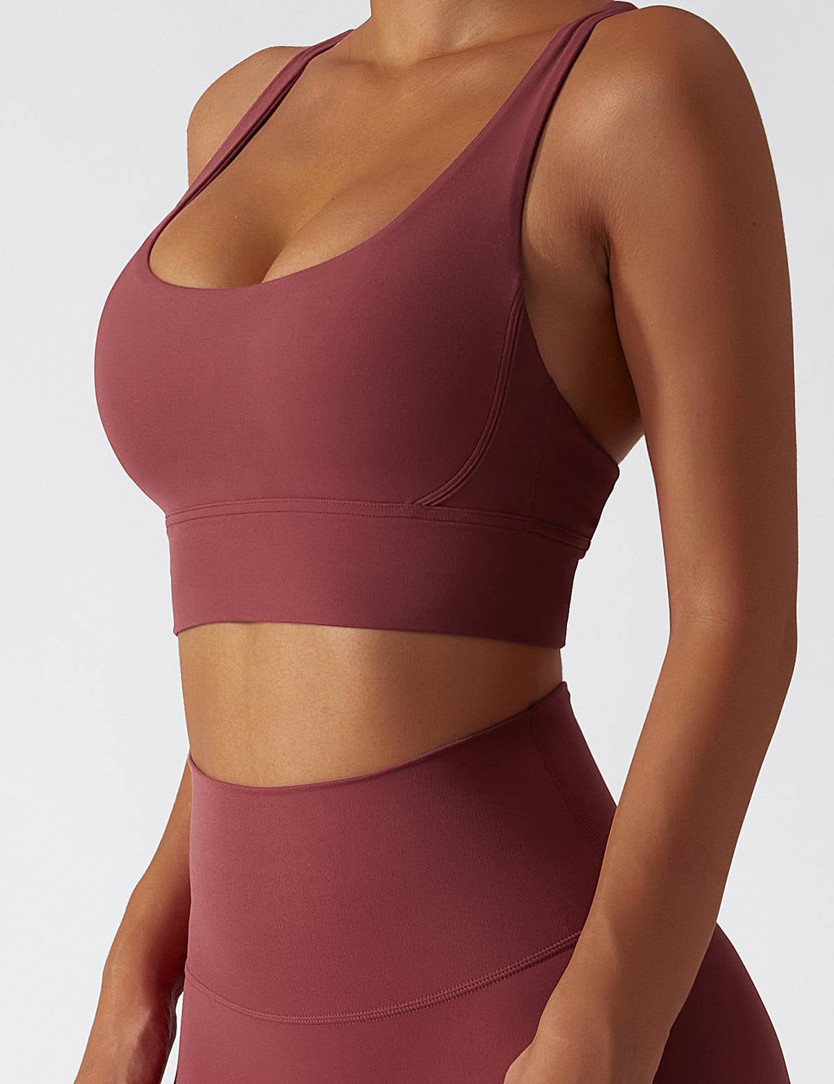 Strappy Crossover Back Sports Bra by bornfocus