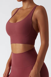 Strappy Crossover Back Sports Bra by bornfocus