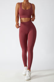 Strappy Crossover Back Sports Bra by bornfocus