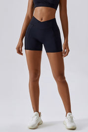 V-Waist Scrunch Mini Shorts With Pockets by bornfocus