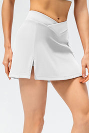 Crossover Tennis Skirt Built-in Short Liner by bornfocus