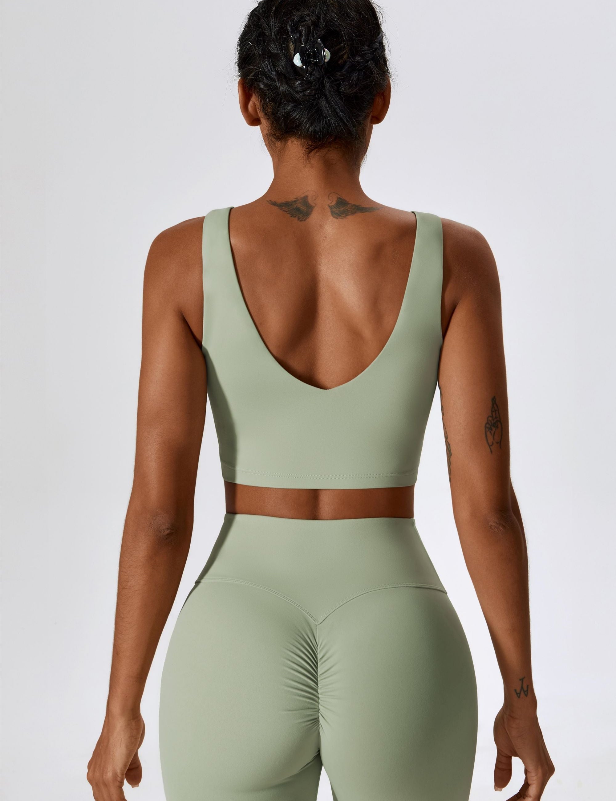 Deep Plunge Backless Tank Top by bornfocus