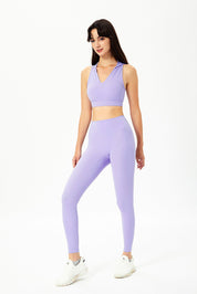 Deep V-Neck Hooded Sports Bra Tops by bornfocus