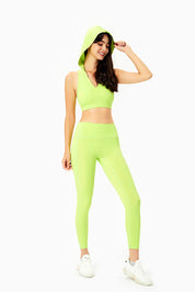 Deep V-Neck Hooded Sports Bra Tops by bornfocus