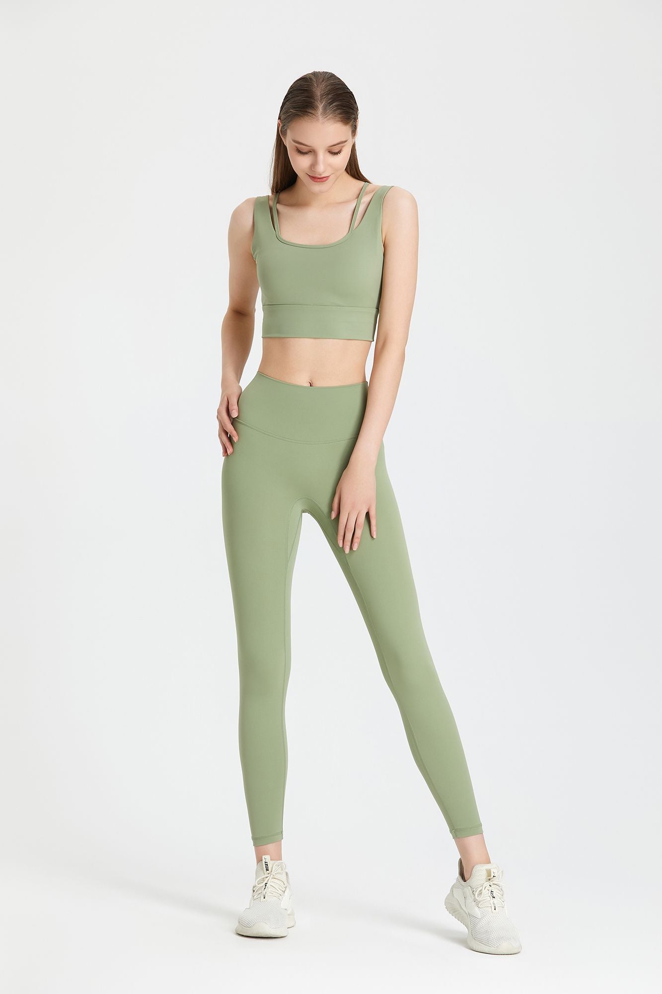 Deep V Open Back Sports Bra by bornfocus