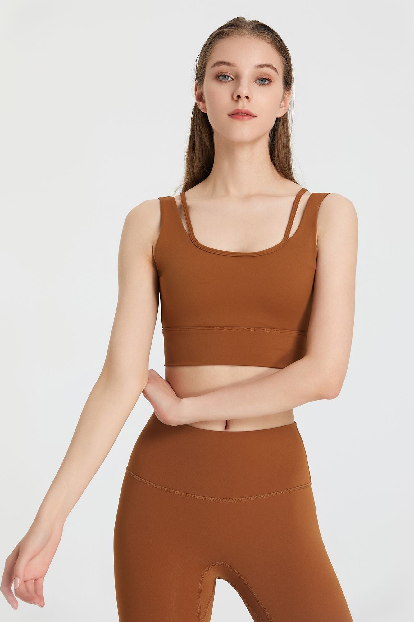 Deep V Open Back Sports Bra by bornfocus