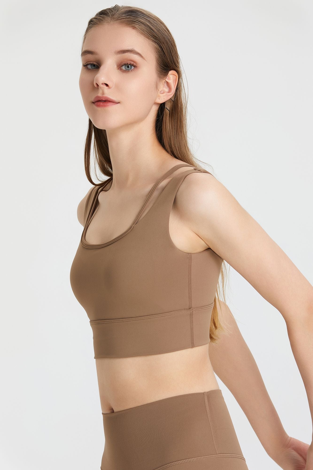 Deep V Open Back Sports Bra by bornfocus