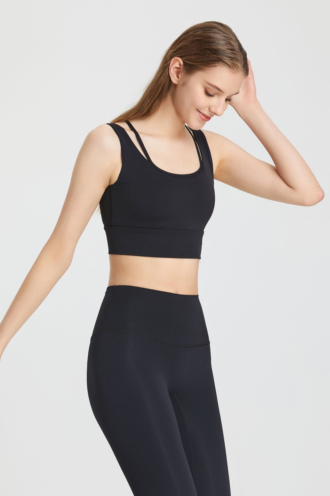 Deep V Open Back Sports Bra by bornfocus