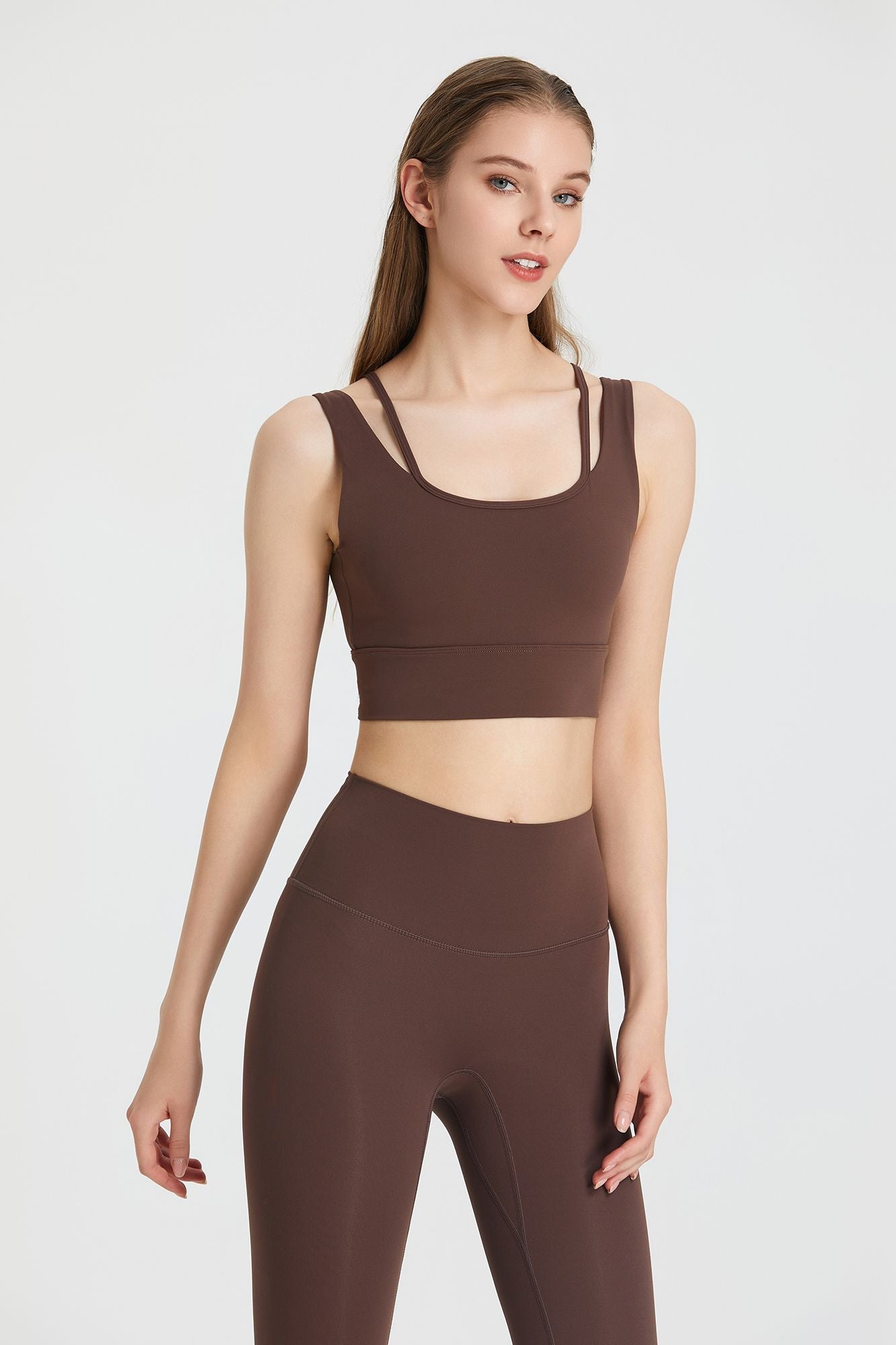 Deep V Open Back Sports Bra by bornfocus