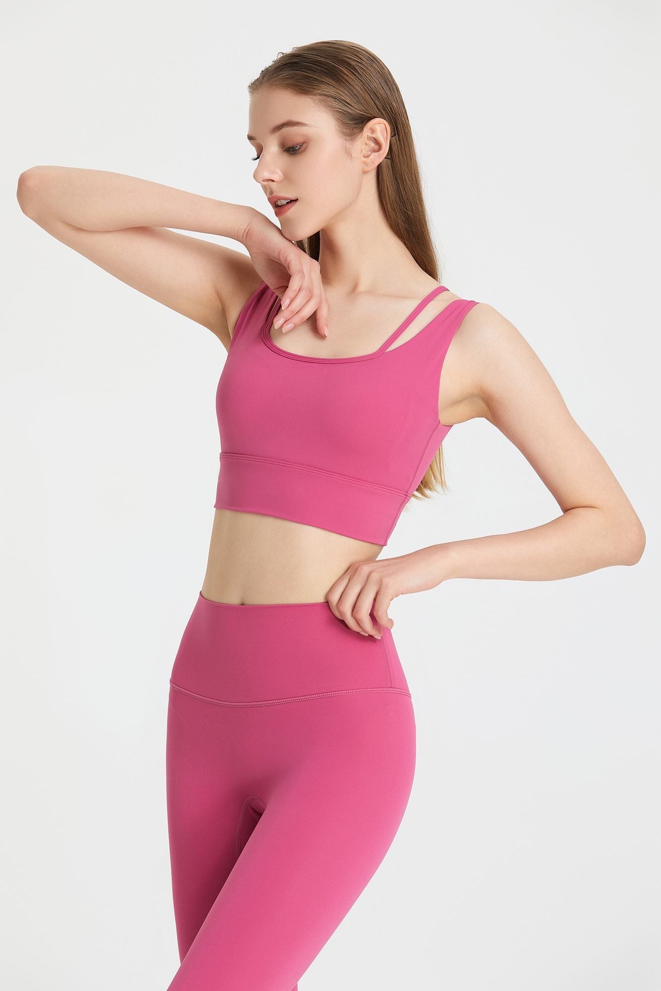 Deep V Open Back Sports Bra by bornfocus