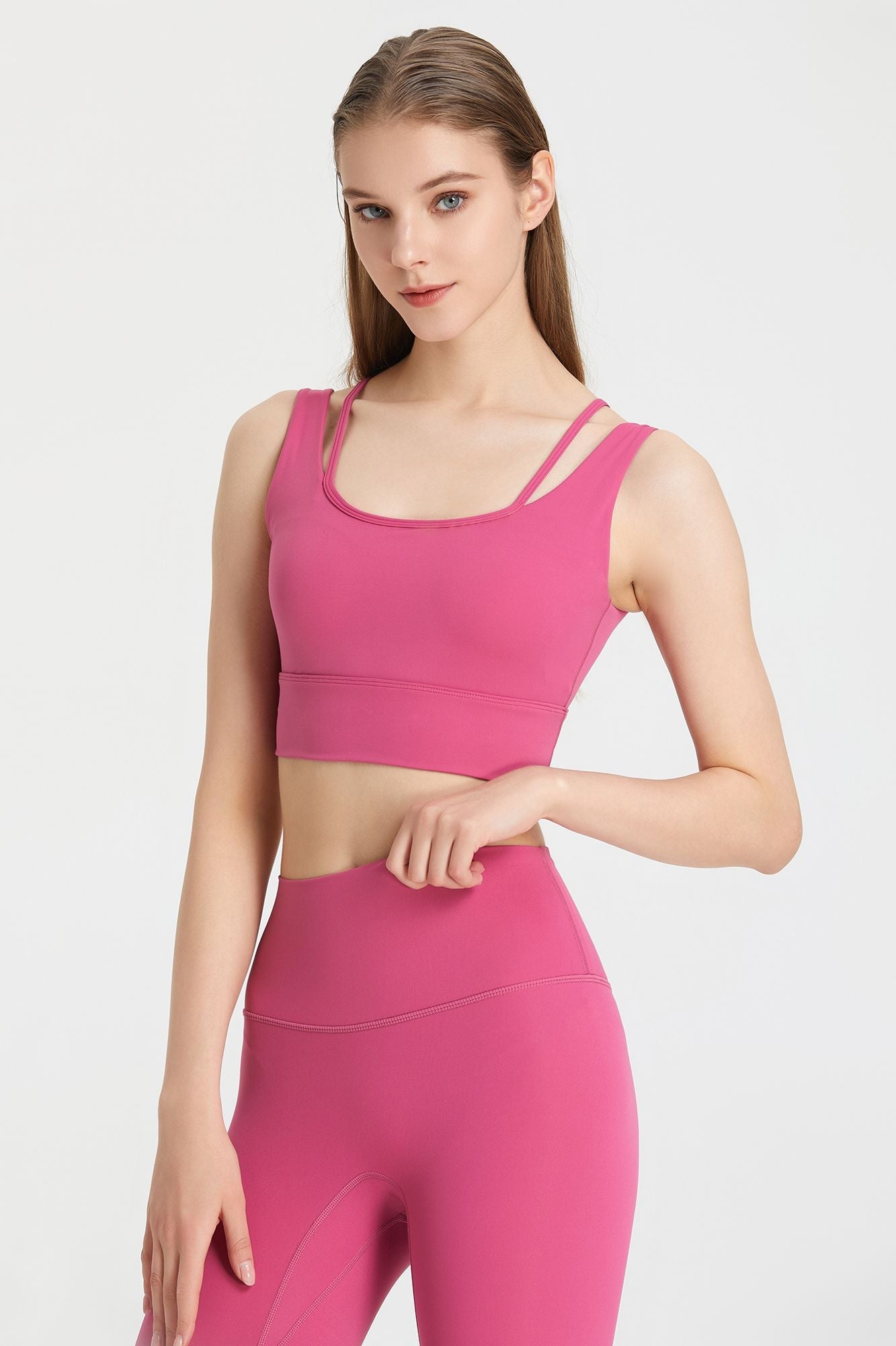 Deep V Open Back Sports Bra by bornfocus