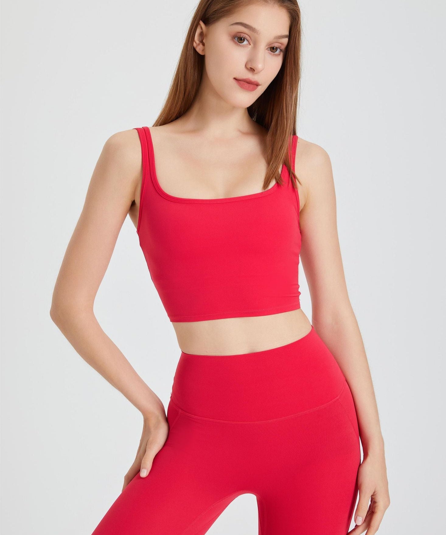 Double Strap Longline Sports Bra by bornfocus