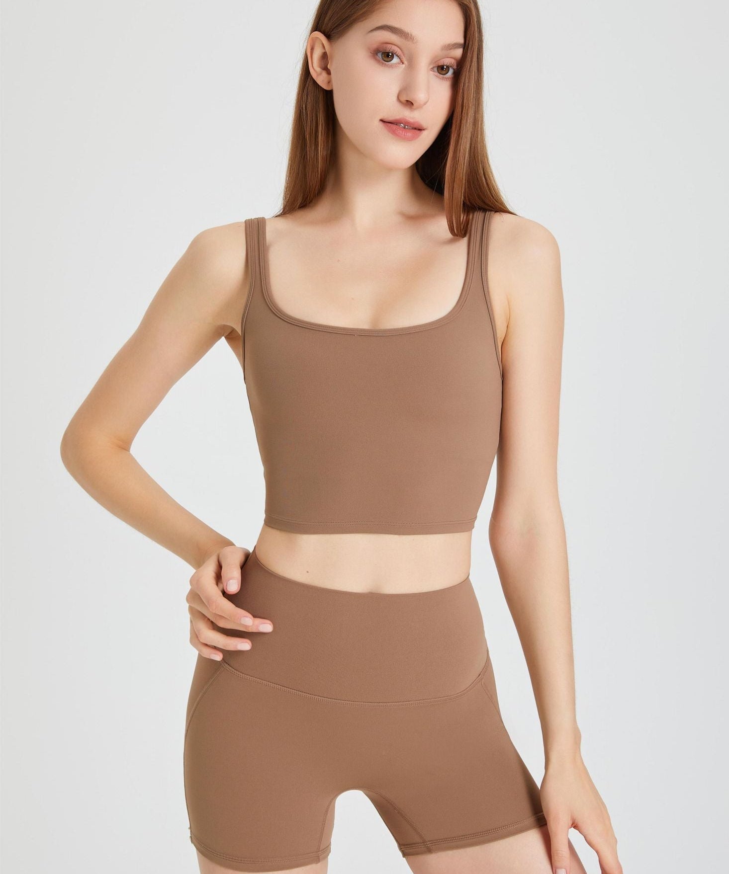 Double Strap Longline Sports Bra by bornfocus