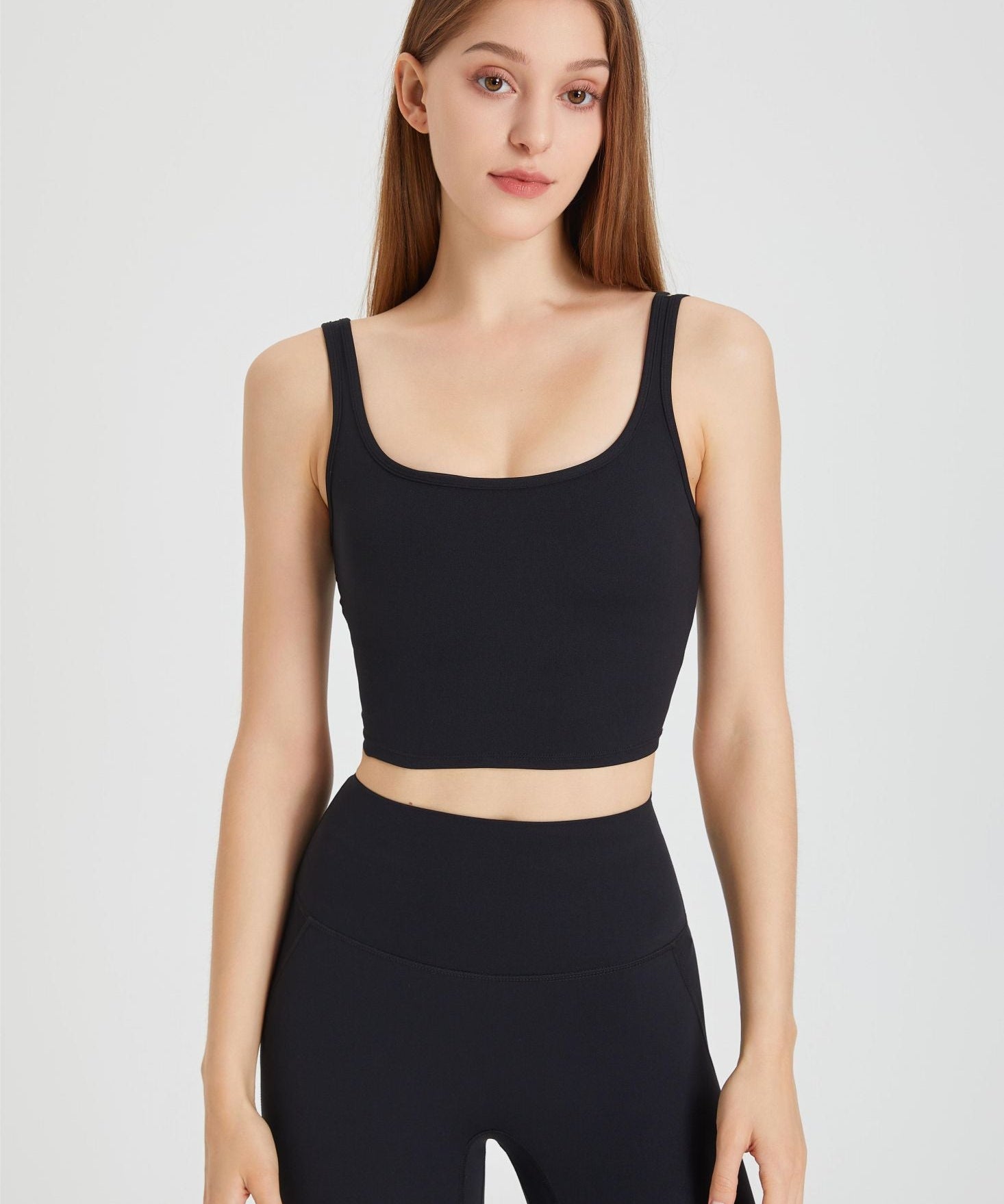 Double Strap Longline Sports Bra by bornfocus