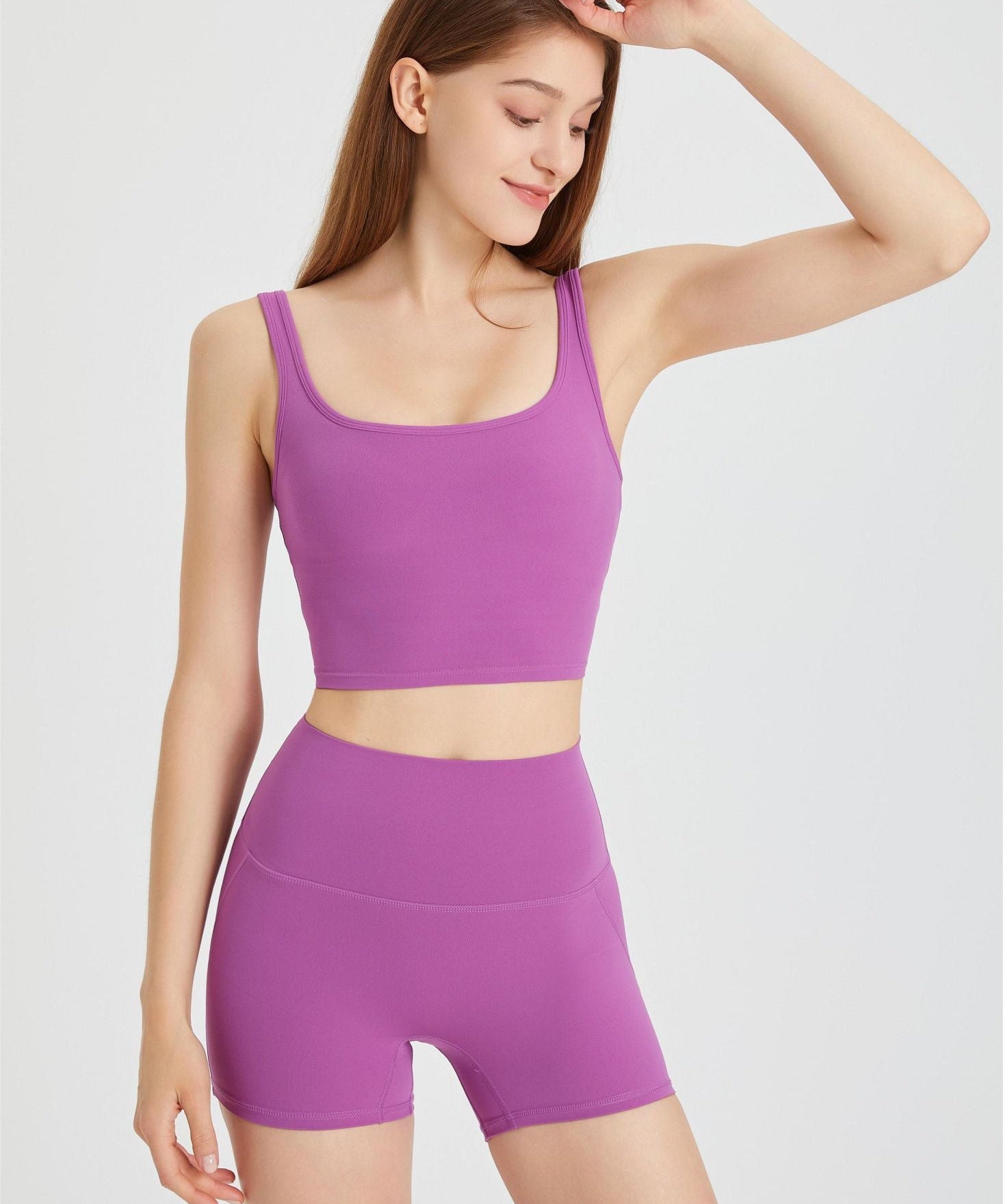 Double Strap Longline Sports Bra by bornfocus