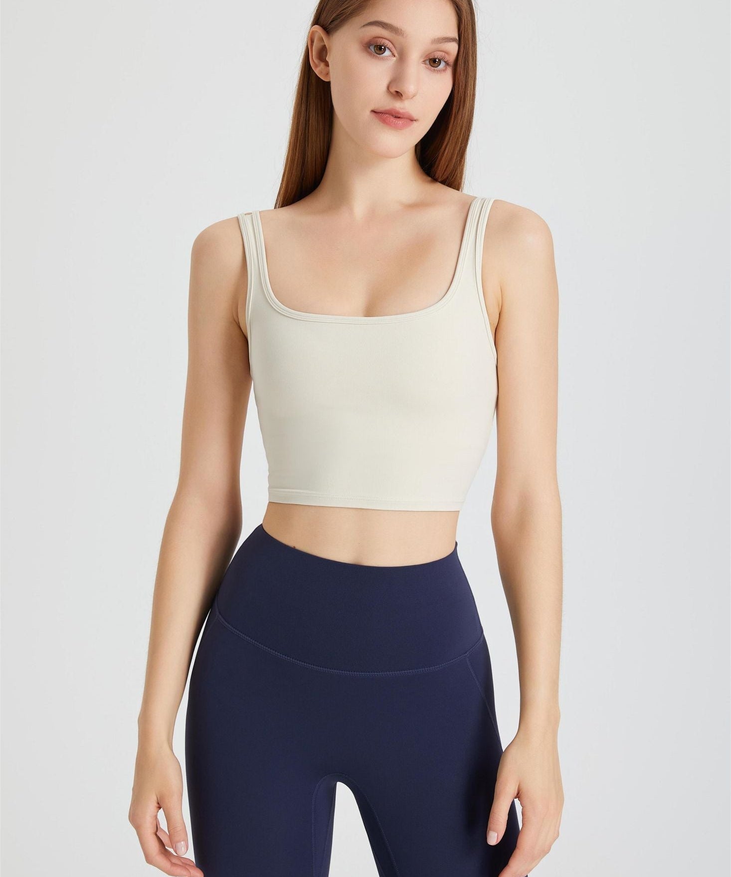 Double Strap Longline Sports Bra by bornfocus