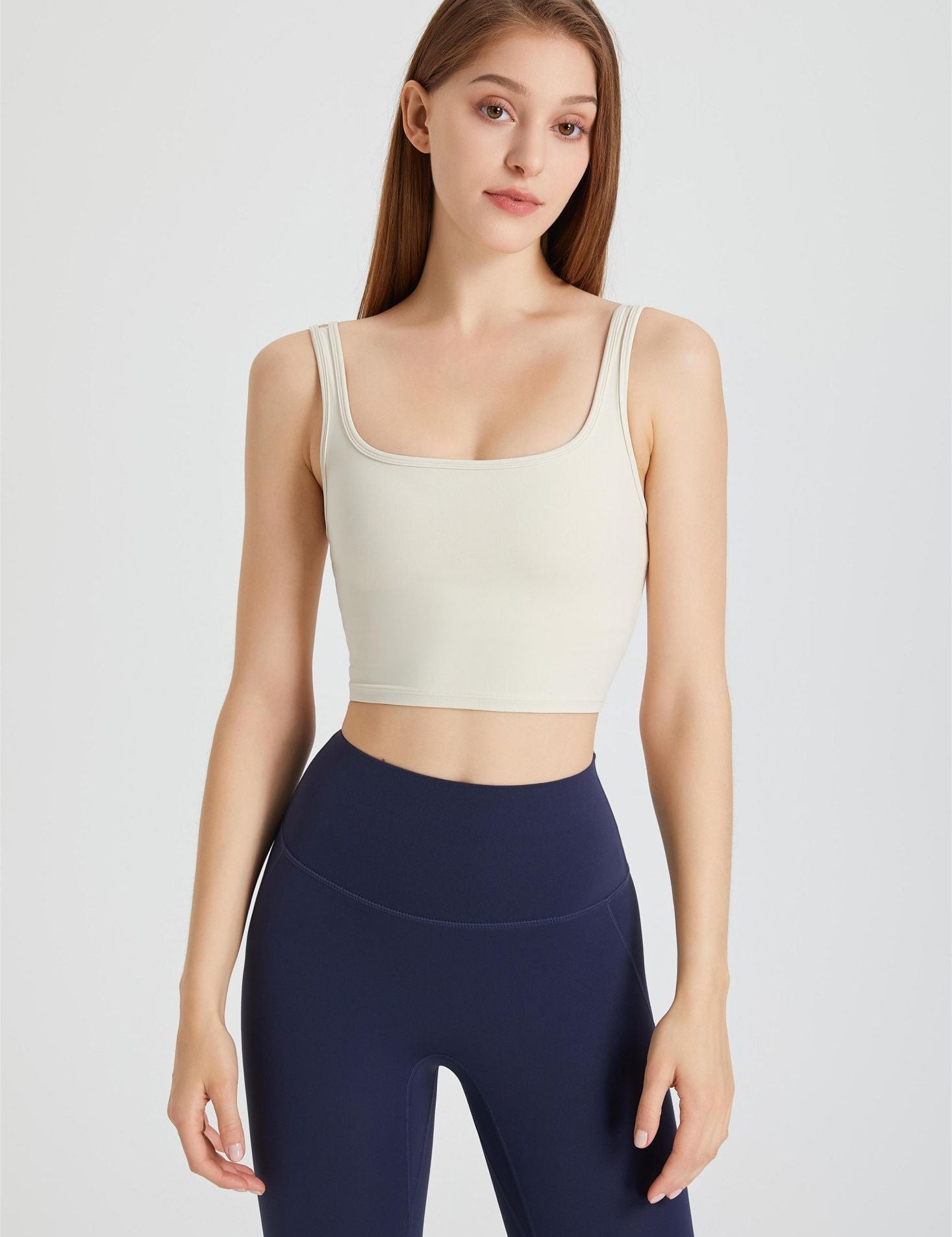 Double Strap Longline Sports Bra by bornfocus