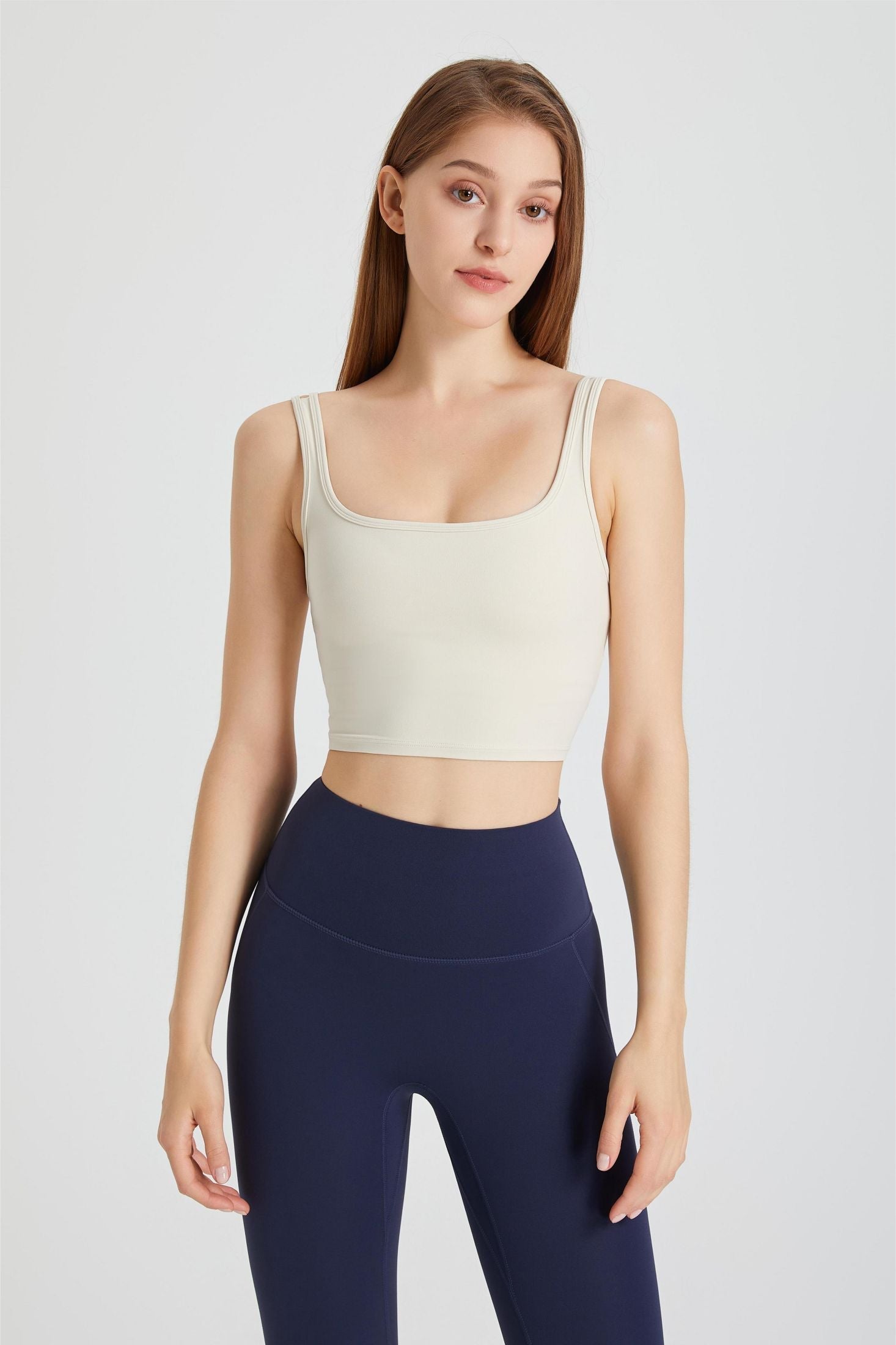 Double Strap Longline Sports Bra by bornfocus