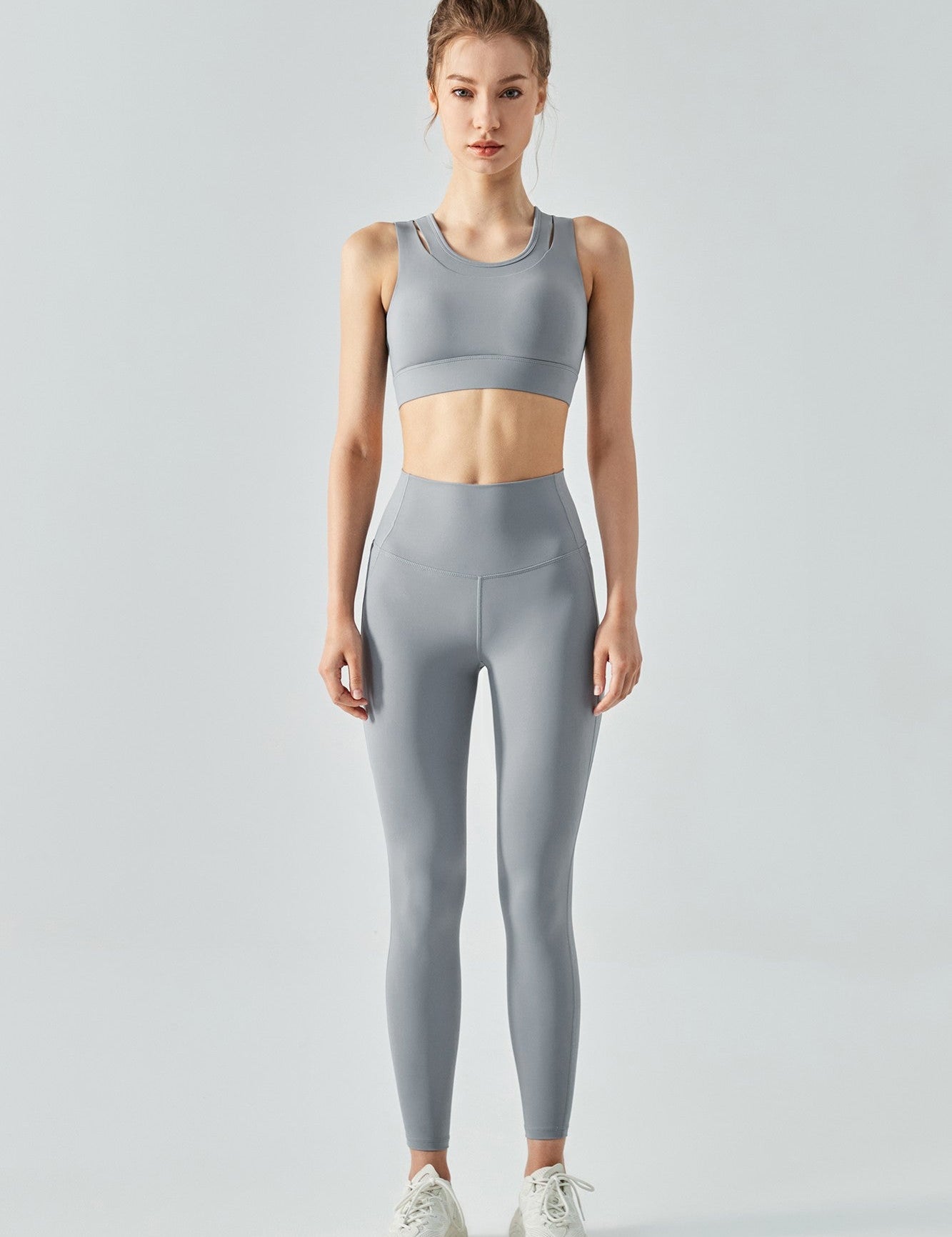 Fake Two Sports Bra & Leggings Activewear Set by bornfocus