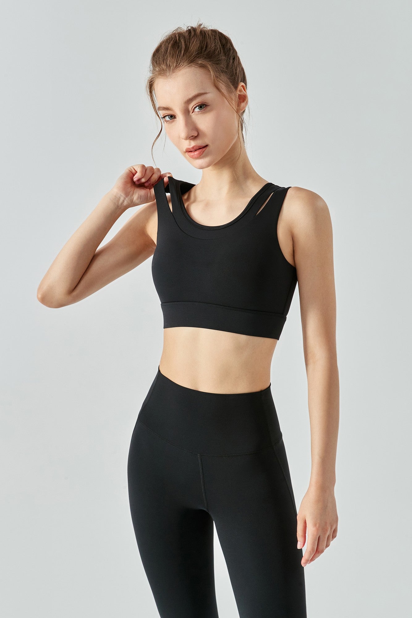 Fake Two Sports Bra & Leggings Activewear Set by bornfocus