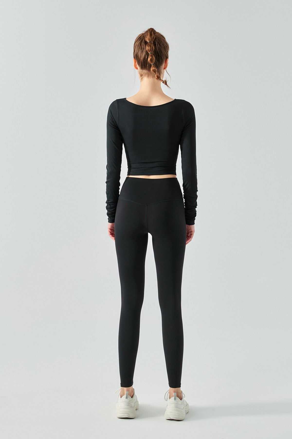 Ribbed Knit Long Sleeve Cutout Front Tops by bornfocus