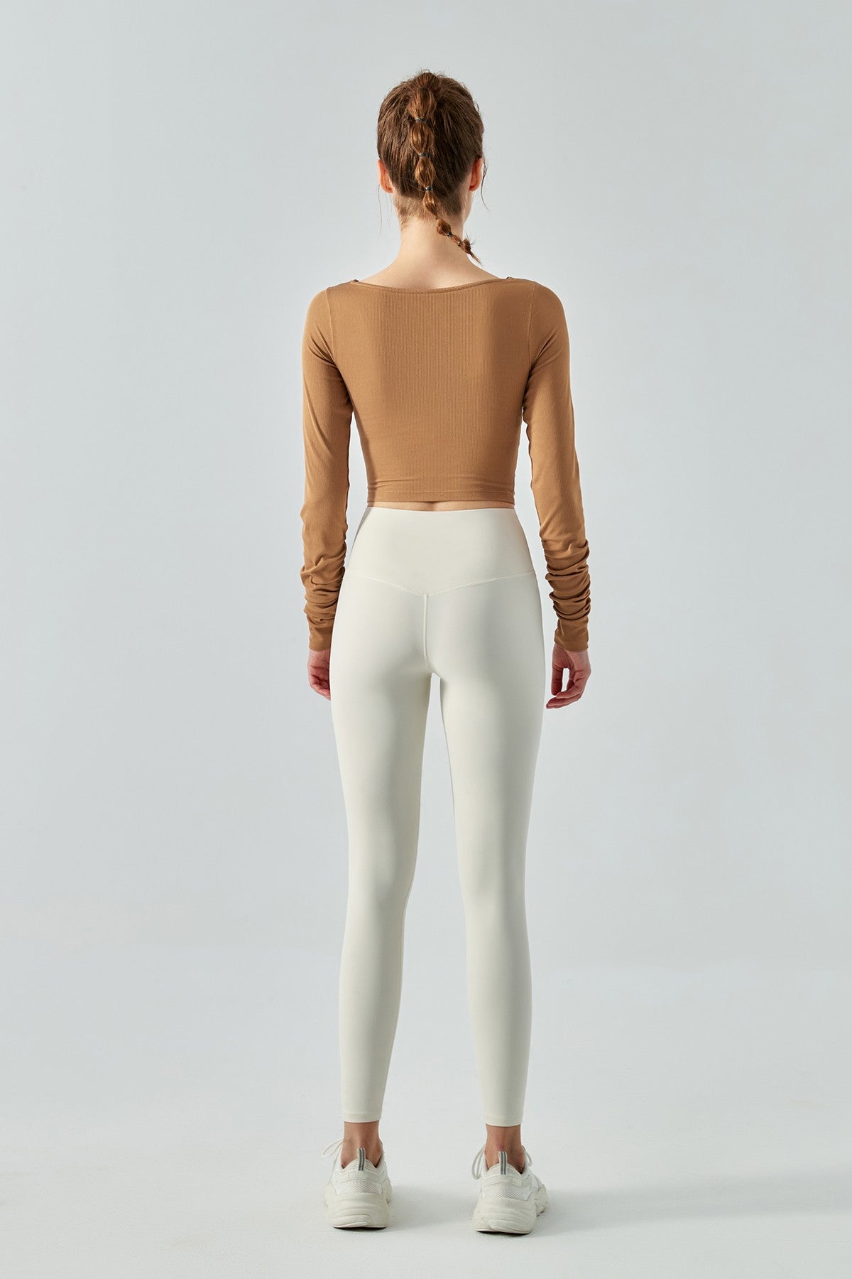 Ribbed Knit Long Sleeve Cutout Front Tops by bornfocus