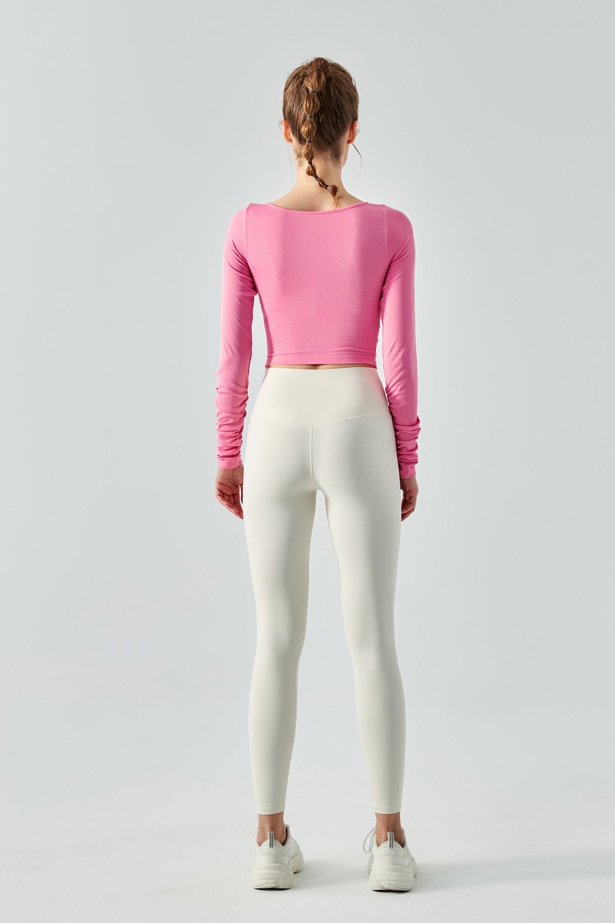 Ribbed Knit Long Sleeve Cutout Front Tops by bornfocus