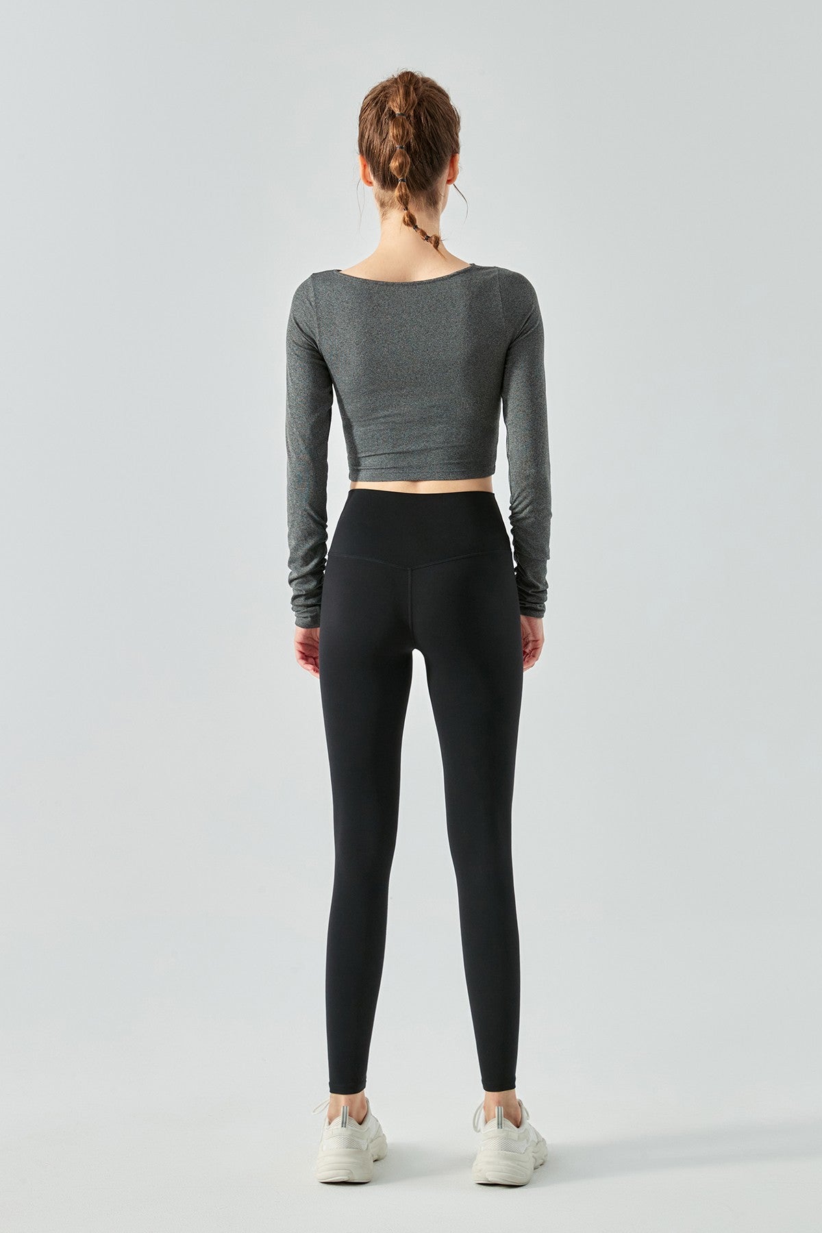 Ribbed Knit Long Sleeve Cutout Front Tops by bornfocus