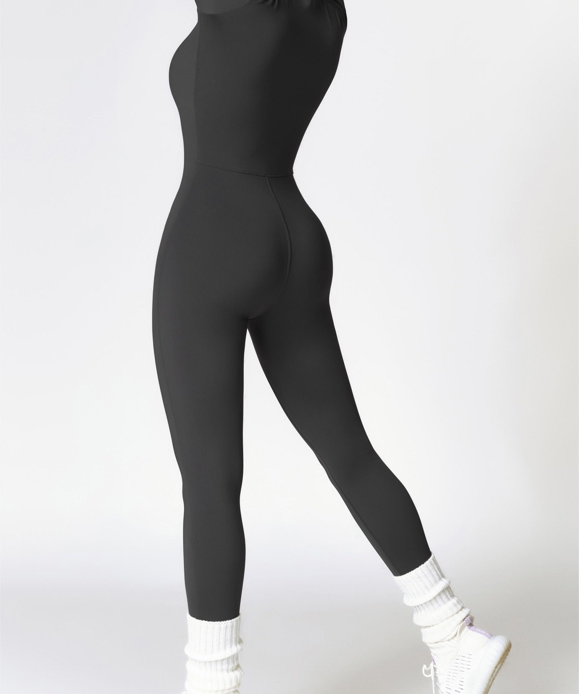 Fleece-Lined Half-Zip Active Jumpsuit by bornfocus