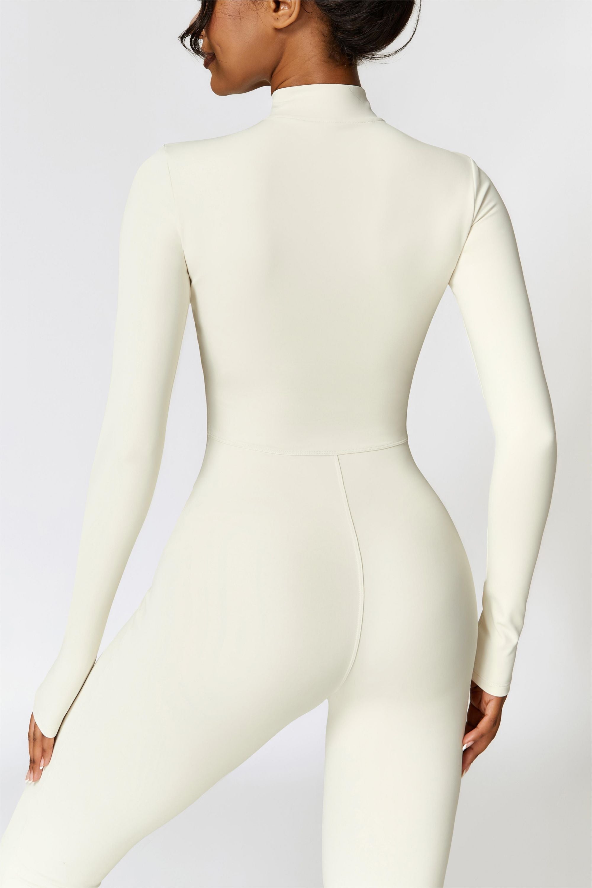 Fleece-Lined Half-Zip Active Jumpsuit by bornfocus