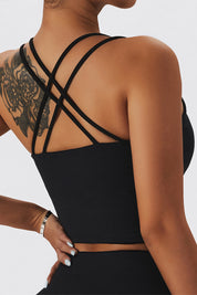 Fleece-Lined Strappy Sports Bra by bornfocus