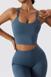 Fleece-Lined Strappy Sports Bra by bornfocus