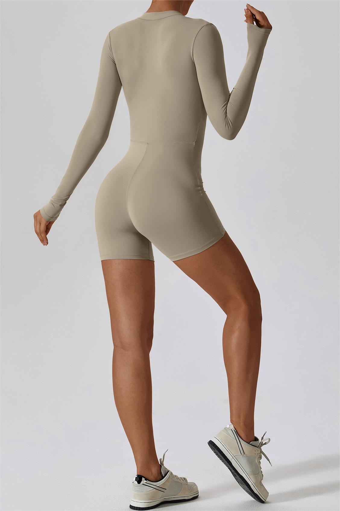 ZipFlex Long Sleeve Athleisure Romper by bornfocus