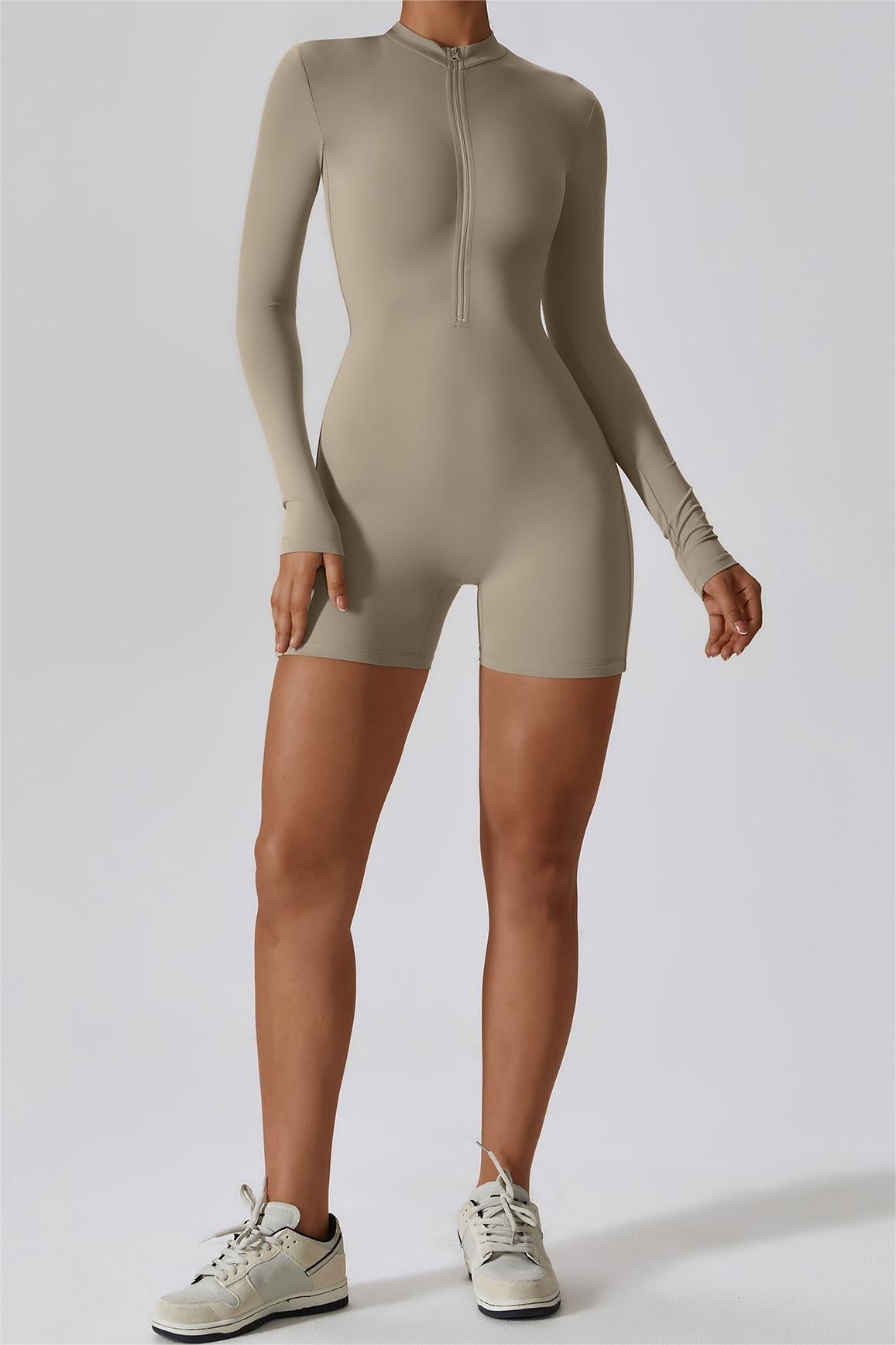 ZipFlex Long Sleeve Athleisure Romper by bornfocus